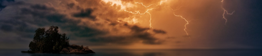 lightning in a dark night sky