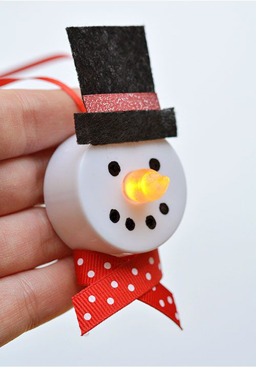 LED Tea Light Snowman Ornaments