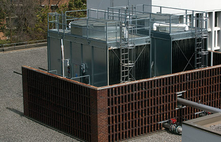 A rooftop water chilling system