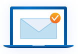 Visual Icon depicting an email being received on a laptop for the second step in the Battery Loan Pilot Program